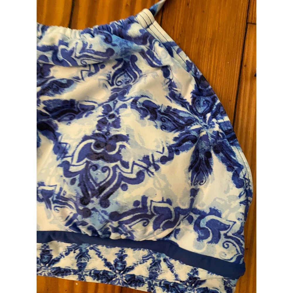 Michael Kors Womens Blue White Sz XS High Neck Halter Bikini Set Two Piece - Picture 3 of 9